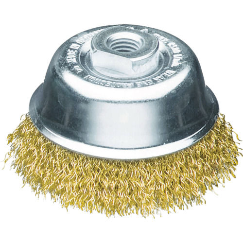 ＬＥＳＳＭＡＮＮ　工業用カップブラシ　７５　真鍮めっき　線径０．２５＿