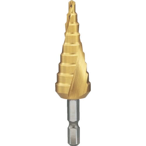 ＴＲＵＳＣＯ　六角軸ステップドリル　２枚刃チタンコーティング　４～１２ｍｍ＿