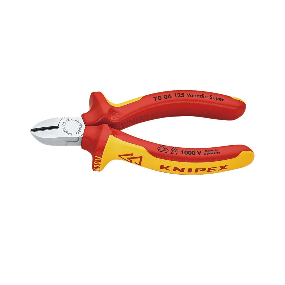 ＫＮＩＰＥＸ（クニペックス）　１０００Ｖ　絶縁斜ニッパー　１２５ｍｍ　７００６－１２５