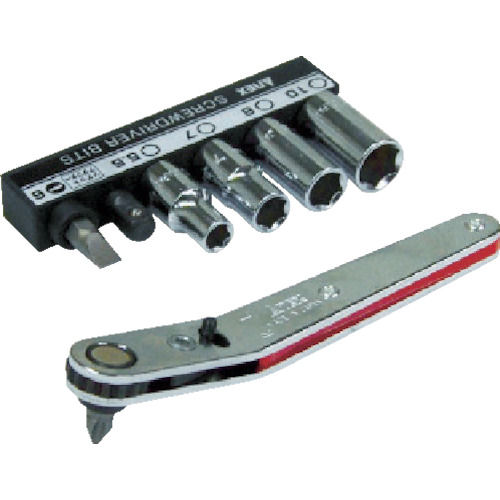 アネックス　ベントアップヘッド型オフセットラチェットドライバー　ソケットセット＿