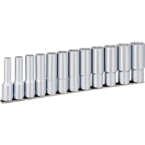 ＴＯＮＥ　ディープソケットセット（１２角・ホルダー付）インチサイズ　１２ｐｃｓ　ＨＤＢＬ４１２＿