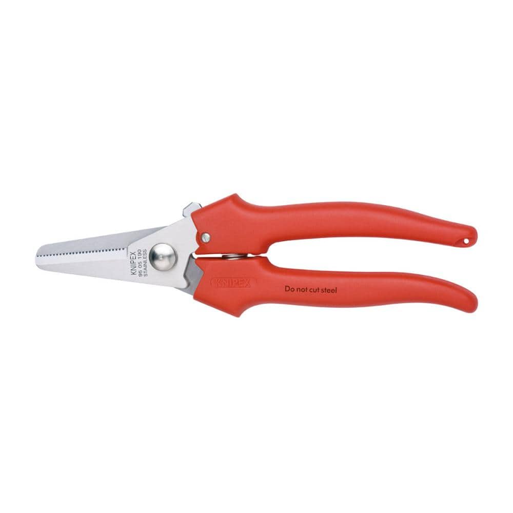 ＫＮＩＰＥＸ　電工ハサミ　１９０ｍｍ　プラスチックコーティングハンドル　９５０５－１９０