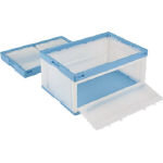 リス　折りたたみコンテナＣＢ－７６ＮＲＴＬ　扉付　青＿