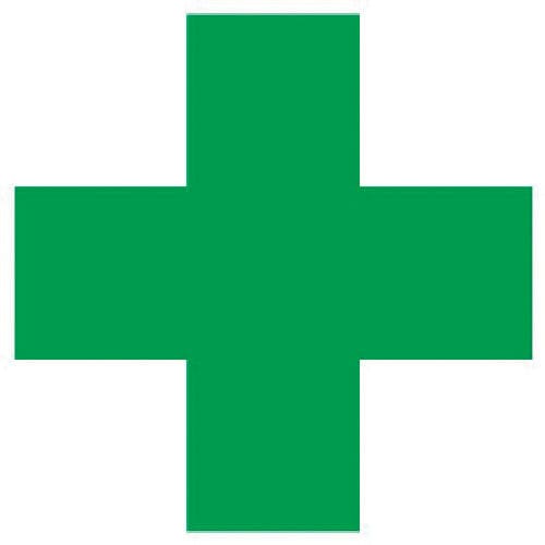 ユニット　緑十字ステッカー　１２０×１２０ｍｍ　ＰＰステッカー＿