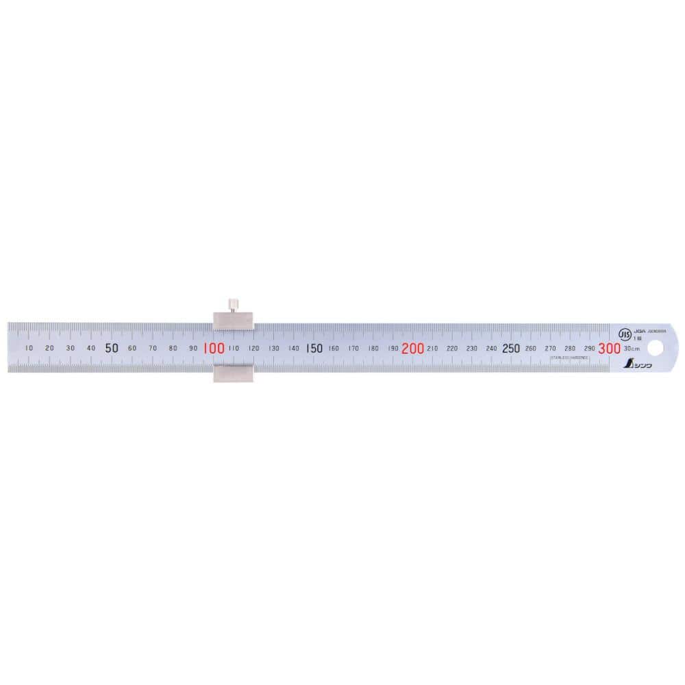 シンワ　直尺３００ｍｍストッパー付