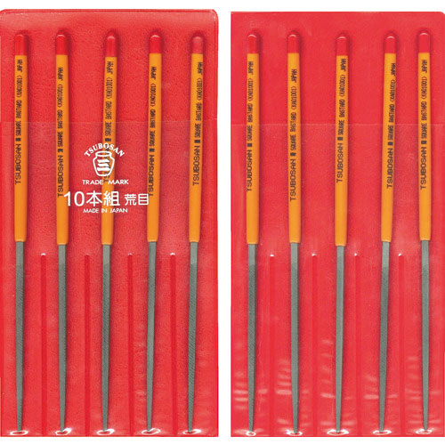 ツボサン　組ヤスリ　１０本組　角　荒目＿