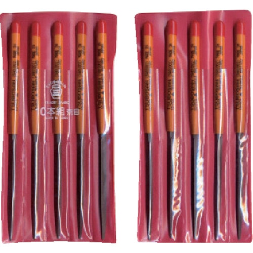 ツボサン　組ヤスリ　１０本組　三角　荒目＿