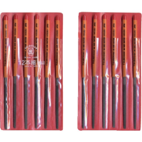 ツボサン　組ヤスリ　１２本組　平　荒目＿