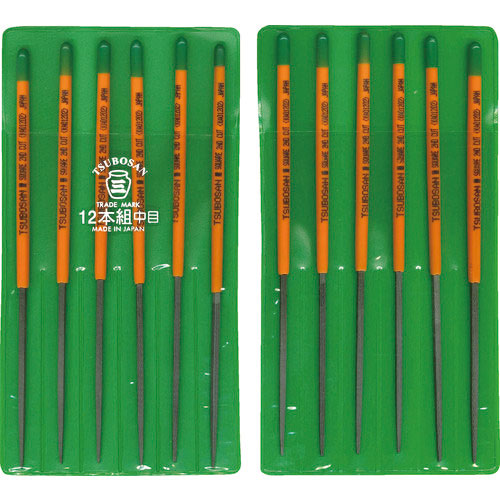 ツボサン　組ヤスリ　１２本組　角　中目＿