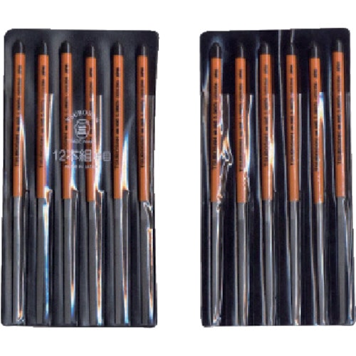 ツボサン　組ヤスリ　１２本組　平　油目＿