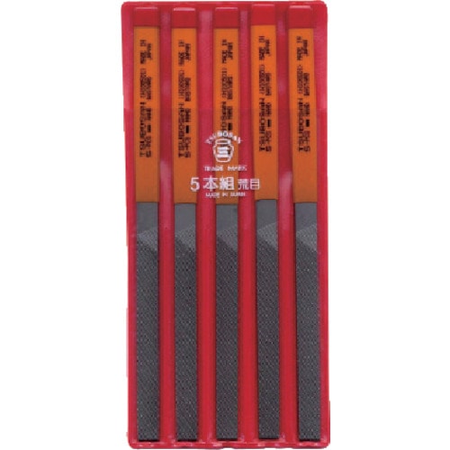 ツボサン　組ヤスリ　５本組　平　荒目＿