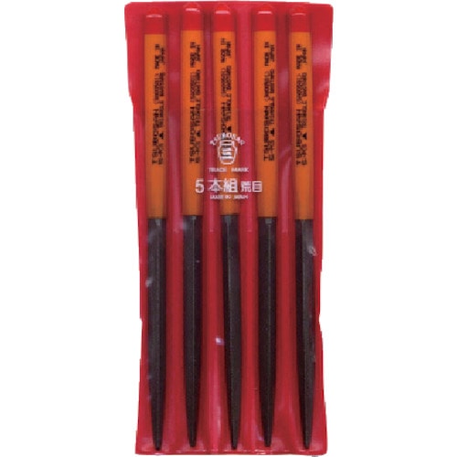 ツボサン　組ヤスリ　５本組　三角　荒目＿