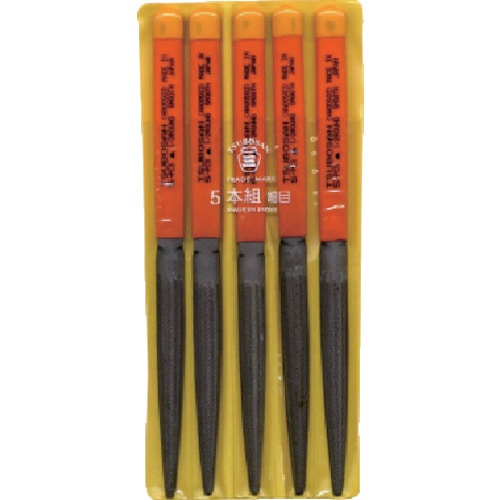 ツボサン　組ヤスリ　５本組　半丸　細目＿