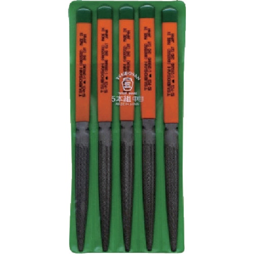 ツボサン　組ヤスリ　５本組　半丸　中目＿