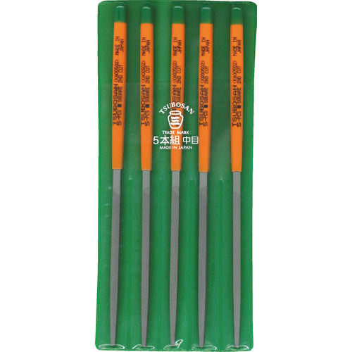 ツボサン　組ヤスリ　５本組　角　中目＿