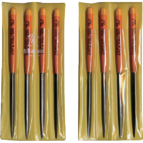 ツボサン　組ヤスリ　８本組　三角　細目＿