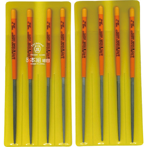 ツボサン　組ヤスリ　８本組　角　細目＿