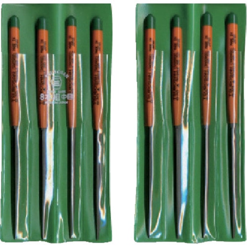 ツボサン　組ヤスリ　８本組　三角　中目＿