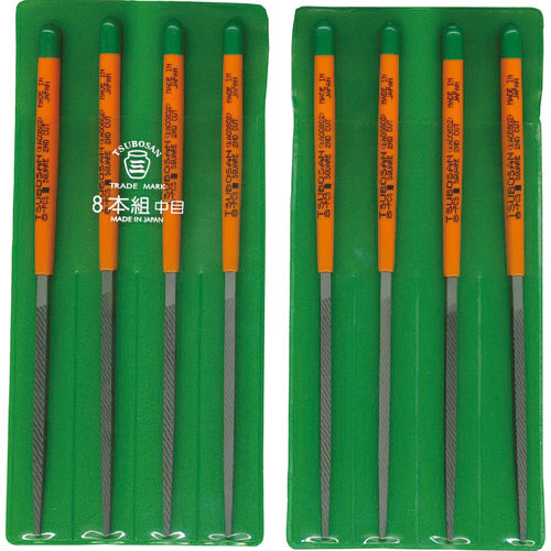 ツボサン　組ヤスリ　８本組　角　中目＿