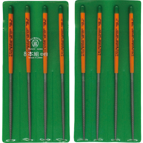 ツボサン　組ヤスリ　８本組　丸　中目＿