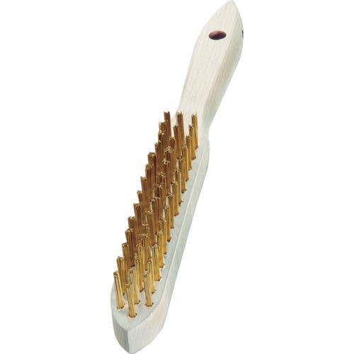 ＬＥＳＳＭＡＮＮ　剣先３行　木柄ハンドブラシ　真鍮めっき線＿