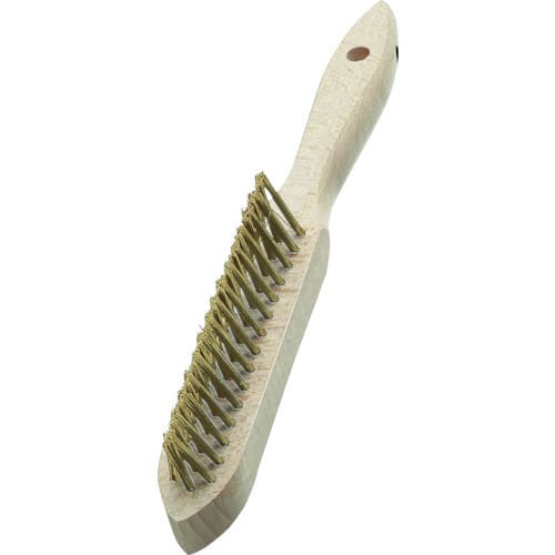 ＬＥＳＳＭＡＮＮ　３行リベット　木柄ハンドブラシ　真鍮めっき線＿