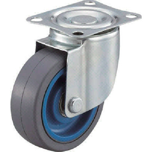 ワコー　エアーキャスター（自在車）　７５ｍｍ　ゴム車＿