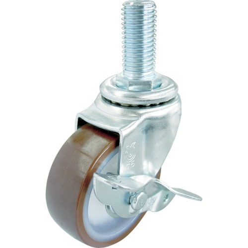 ユーエイ　ねじ込みキャスターＳ付自在車　１００径ウレタン車輪＿