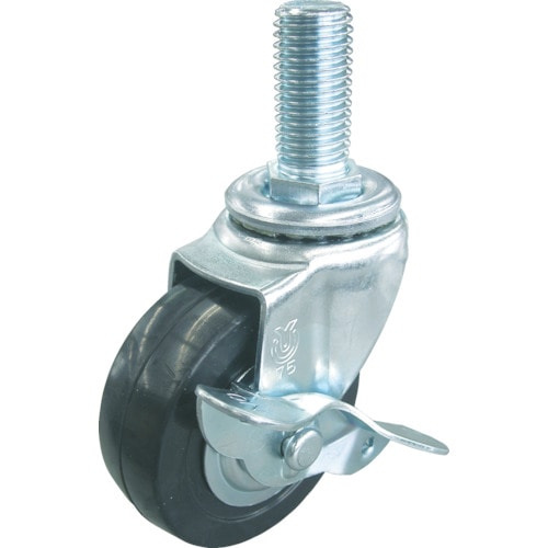 ユーエイ　ねじ込みキャスターＳ付自在車　６５径ハードゴム車輪＿