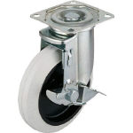 ワコー　エアーキャスター（自在車ストッパー付）　１５０ｍｍ　ホワイトゴム車＿