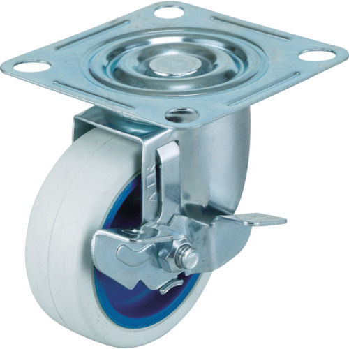 ワコー　エアーキャスター（自在車ストッパー付）　１００ｍｍ　ホワイトゴム車＿