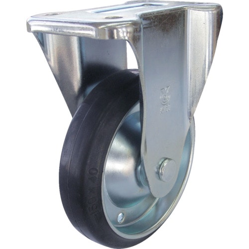 ユーエイ　新型プレスキャスター固定車　１００径ゴム車輪＿