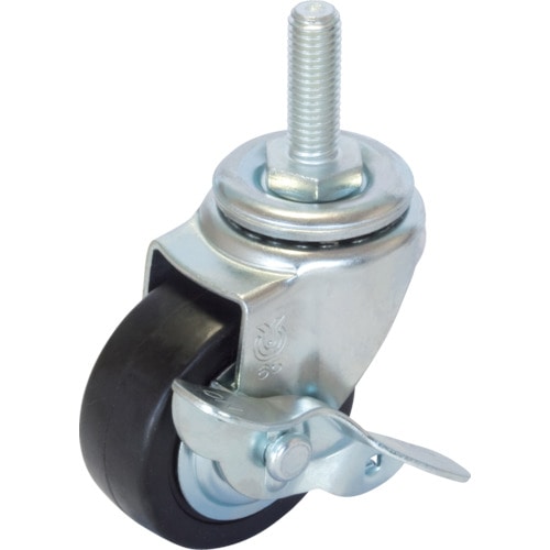 ユーエイ　ねじ込みキャスターＳ付自在車　６５径ハードゴム車輪＿