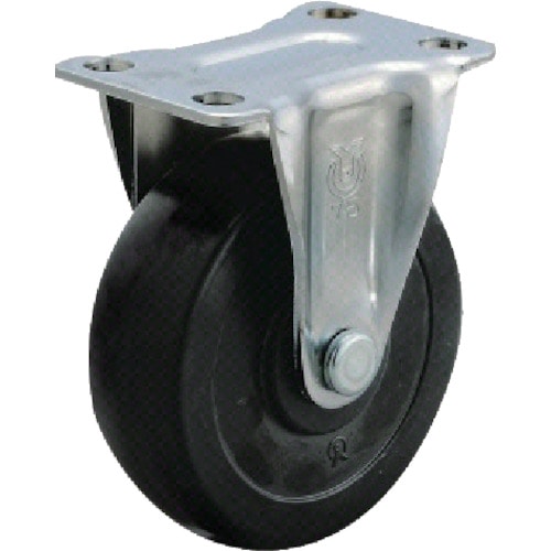 ユーエイ　プレート式ゴムキャスター固定７５径