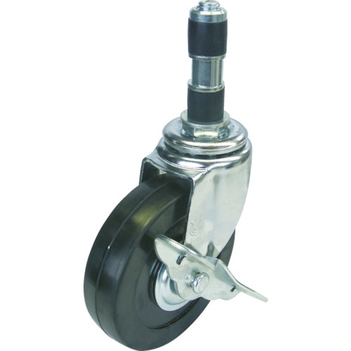 ユーエイ　ゴムパイプ１９径差込みキャスターＳ付自在車　　１００径ゴム車輪＿