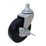 ユーエイ　ねじ込みキャスターＳ付自在車　７５径ハードゴム車輪Ｐ１．２５＿
