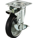 ユーエイ　産業用キャスター旋回固定式Ｓ付自在車　　１５０径ゴム車輪＿