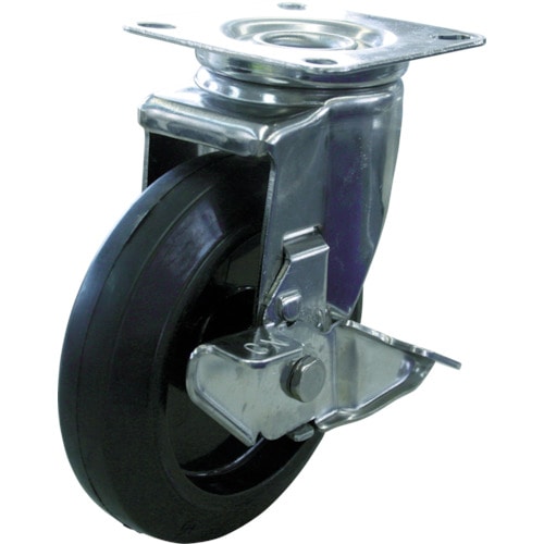 ユーエイ　キャスターステンレス製自在車　１５０径ナイロンホイルゴム車輪＿