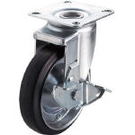 ユーエイ　産業用キャスターＳ付自在車　１３０径ゴム車輪＿