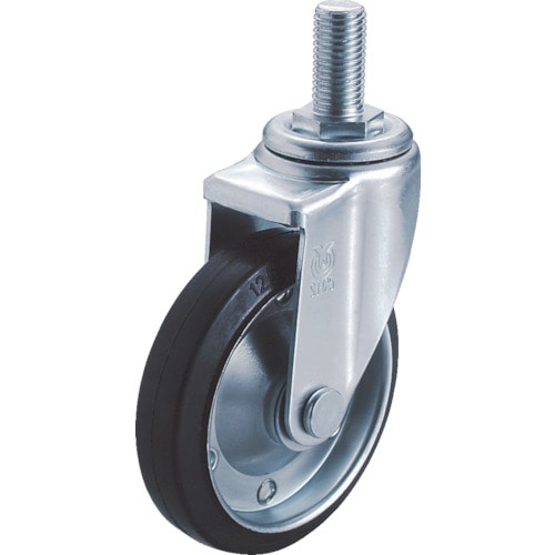 ユーエイ　ねじ込みキャスターＳ付自在車　１２５径ゴム車輪＿