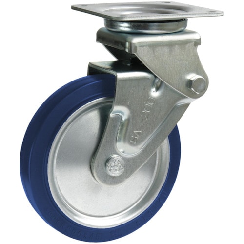 シシク　緩衝キャスター　自在　２００径　スーパーソリッド車輪＿