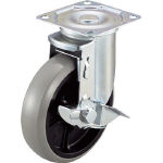 ワコー　エアーキャスター（自在車ストッパー付）　１５０ｍｍ　ウレタン車＿