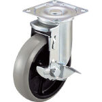 ワコー　エアーキャスター（自在車ストッパー付）　１２５ｍｍ　ウレタン車＿