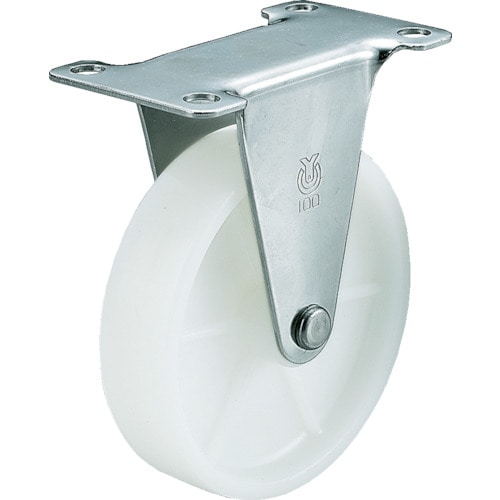 ユーエイ　キャスター　ステンレス製固定車　径７５ナイロン車輪＿