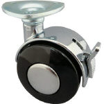 トーシン　プレート式双輪キャスター　５０径　自在ストッパー付＿