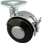 トーシン　プレート式双輪キャスター　４０径　自在ストッパー付＿