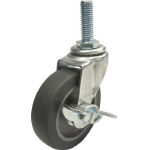 ユーエイ　ねじ込み式エラストマーキャスターＳ付き自在７５径＿