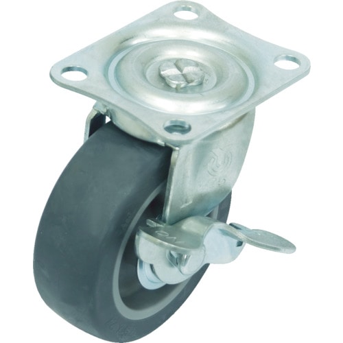 ユーエイ　プレート式エラストマーキャスター自在５０径Ｓ付