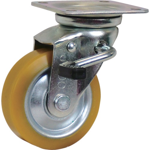 シシク　静電気帯電防止キャスター　自在ストッパー付　１００径　ウレタン車輪＿