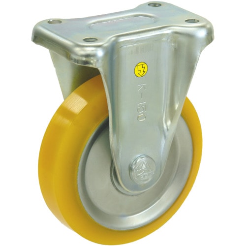 シシク　静電気帯電防止キャスター　ウレタン車輪　固定　１５０径＿